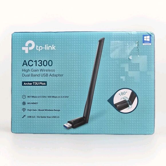 TP-LINK AC1300 Archer T3U Wireless Dual-Band USB Adapter - Black - Picture 1 of 4